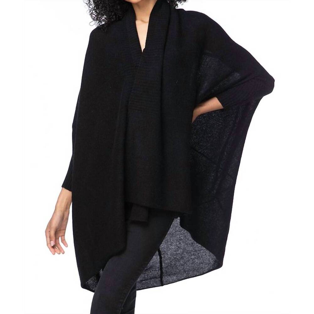 NEW SUBTLE LUXURY cashmere cocoon shawl in black